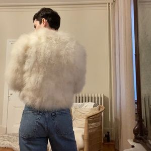 NWT Hand Made White Marabou Bolero